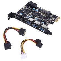 Pci-E To Type C (2),Type A (3) Usb 3.0 5-Port Pci Express Expansion Card +Expand - £36.70 GBP