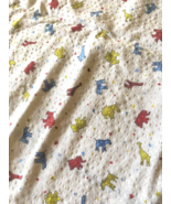 Vintage Baby Blanket Receiving Swaddle Wamsutta Handmade Lion Elephant G... - $869.27 MXN