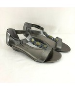 Karen Scott Womens Sandals Ankle Strap Buckle Rhinestone Faux Leather Si... - £15.14 GBP