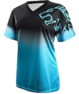 Wisdom Leaves Mens Mountain Bike Jersey MTB Moisture-Wicking teal/black 2XL - $21.08