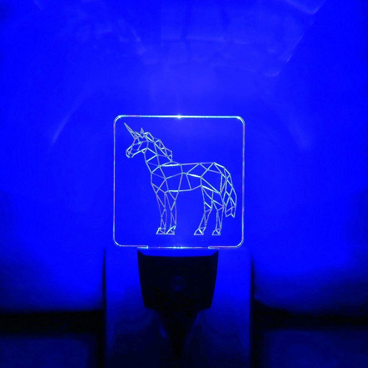 2Pack Blue Night Light Plug in Nightlight w/Dusk to Dawn Sensor Automatic On Off