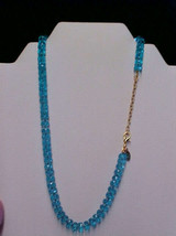 Phillip Bloch Necklace Blue Faceted Crystal - £22.07 GBP