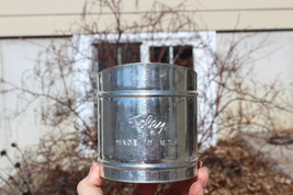 Vintage Foley 2 C. Flour Sifter Small Metal Hand Held Utensil Squeeze Ha... - $7.99
