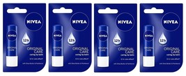 Nivea Lip Balm, Original Care, 4.8 g (pack of 4) free shipping world - $35.20