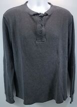 V) Old Navy Men’s Waffle Knit Long Sleeve Gray Cotton Shirt Large - €8,50 EUR