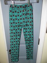 LulaRoe Teal Halloween Spider Webs &amp; Spiders Leggings Size L/XL Girl's EUC - $25.20