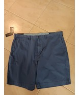 POLO RALPH LAUREN MEN&#39;S BLUE STRETCH STRAIGHT FIT FLAT FRONT SHORTS 42 $... - $39.60