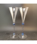 Martini &amp; Rossi Asti 2000 Millennium Champagne Flutes Blue Design 9.5&quot; S... - $24.67 CAD