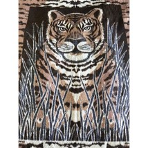 Chatham North Star Vintage Tiger Jungle Safari Reversible Blanket Throw 78x61 - £57.33 GBP