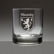 Macauley Irish Coat of Arms Tumbler Glasses - Set of 4 (Sand Etched) - £53.81 GBP