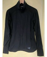 Arc&#39;teryx Womens Large Black Full Zip Thumbholes Yoga Gym Outdoor Jacket KK - $35.31