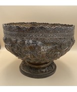 Antique Indian Solid Silver Footed Punch Bowl Huge 1404g Repousse Huntin... - $114,199.88 MXN