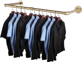 Gold Clothing Rack Wall Mounted Clothes Rack  Heavy Duty - £17.72 GBP