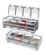 2 Set Acrylic Seasoning Organizer Box 8 Pcs Clear Seasoning Rack Spice P... - $53.99