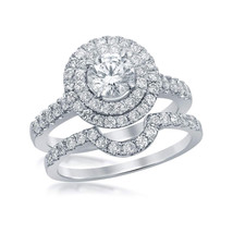 14k White Gold Certified Round Diamond Bridal Wedding Engagement Ring Set 1.75 - £3,836.10 GBP