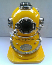 Antique Yellow Helmet Diving Anchor US Navy Mark V Deep Boston 18 Marine - £230.41 GBP