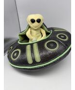 Folkmanis ALIEN in Spaceship Plush Hand PUPPET Green Folktails 1990's - $29.43