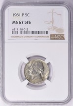 Top Grade NGC Registry- 1981 P- Jefferson Nickel- MS67 5FS (2/0) - £1,318.93 GBP