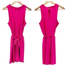 NEW Nick and Nash Womens M Romper Wide Leg Shorts Fuchsia Hot Pink Ruffled - £21.57 GBP