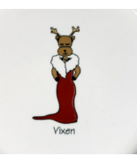 Rainbow Mountain Reindeer Plate Vixen as Ms Claus 8 1/4&quot; Salad Dessert P... - £7.14 GBP