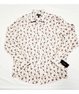 CLUB ROOM Men&#39;s Medium Ivory Winter REFINED WOVEN Paisley Floral Shirt 44&quot; - £23.51 GBP