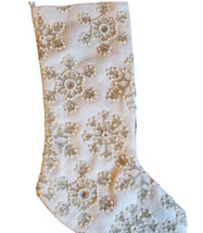 2 Tahari Embroidered Stocking Christmas Snowflake Beaded - £51.83 GBP