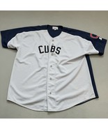 Vintage Starter Chicago Cubs Button Up Jersey Sz 4XL 90s MLB - $39.59