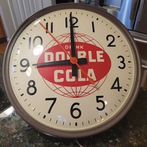 Vintage Drink Double Cola Advertising Soda Pop Red Electric Clock *Not Working* - £201.02 GBP