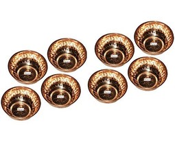 Set of 8 Prisha India Craft  Handmade 100% Pure Copper Serving Bowl , Hammered O - $61.38