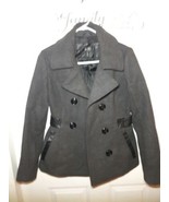 BCBG Paris Coat Jacket Button Closure Gray with belt Size SMALL - $27.62