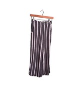 HOLLISTER Size XS Gray White Striped Wide Leg Pants Casual Beach 100% Viscose - $11.69