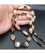 Collana Himalaya Suleimani occhio mediorientale con perle di agata antiche - $819.00 CAD