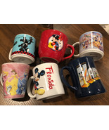 6 Rare Walt Disney Coffee Mugs Mickey Minnie Princess Cups - £31.20 GBP