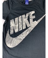 Vintage Nike Blue Tag T-Shirt Swoosh Spell Out Sz XS Palm Trees Black - $280.52 MXN