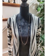 Self Esteem Women&#39;s Gray Acrylic Long Sleeve Open Front Knit Cardigan Si... - £26.44 GBP
