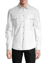 White Men&#39;s Genuine Lambskin Soft Leather Shirt Full Sleeve Stylish Hand... - £83.78 GBP+