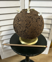 Vtg MCM Cork Ball Spinning Desk Pen Holder Atomic look WITH Park Sherman Pencil - $27.72