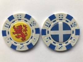 SCOTLAND SALTIRE AND SCOTLAND RAMPANT LION POKER CHIP GOLF BALL MARKERS - $7.59 CAD