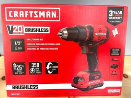 CRAFTSMAN V20 1/2in Brushless Drill/ Driver Kit (1-Battery &amp; Charger) - £66.48 GBP