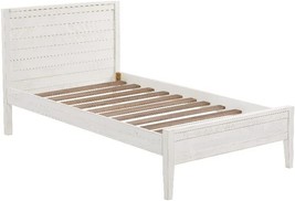 Alaterre Furniture Windsor Panel Wood Twin Bed - Driftwood White - £336.17 GBP