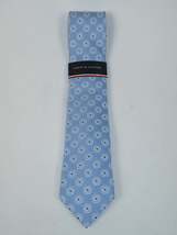 Men's Tommy Hilfiger Tie Classic Woven Silky Feel #Tommy-1 Blue White image 3