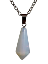 Opalite Hexagram Pendant Necklace Argenon Sea Opal Emotion Stone Chain J... - £5.92 GBP