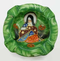 Oriental Lady Woman Green Hand Painted Ashtray Home Decoration Made In Japan - £14.49 GBP