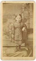 CIRCA 1880&#39;S CDV Adorable Charming Little Girl Dress JH Meyer Cincinnati OH - £7.44 GBP