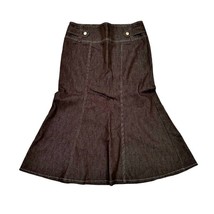 NEW New York CO Brown Denim Maxi Skirt Size 12 Flare Stretch Trumpet Y2K... - £28.71 GBP