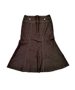 NEW New York CO Brown Denim Maxi Skirt Size 12 Flare Stretch Trumpet Y2K... - £29.34 GBP