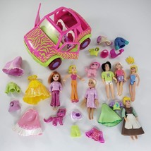 Polly Pocket Lot Disney Princesses Zebra Jeep Pets Clothes - £27.96 GBP