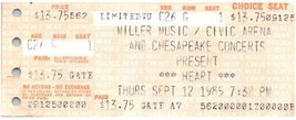Vintage Cœur Ticket Stub Septembre 12 1985 Civic Arena Pittsburgh - £32.65 GBP