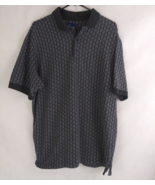 Catalina Men&#39;s Dark Gray Polo Shirt With Small Diamond Designs Size Large - $15.83