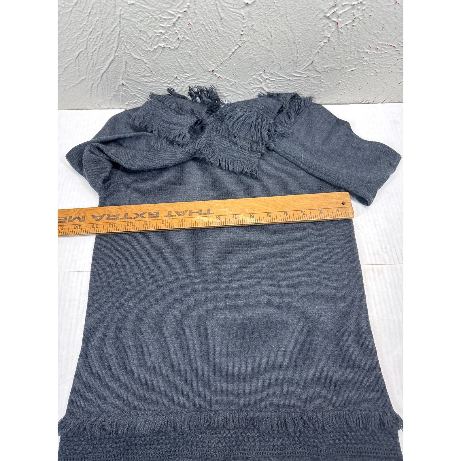 Trina Turk Charcoal Fringe Sass Merino Wool Sweater Dress Size XS Extra Small Item image 6